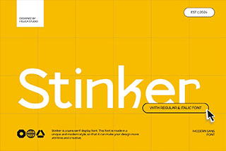 Stinker Modern Sans Display Font优雅复古杂志海报徽标设计无衬线英文字体