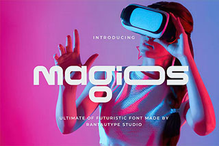 Magios Ultimate Futuristic Font未来科幻人工智能品牌杂志广告设计无衬线英文字体