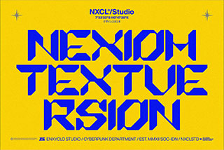 NCL Nexiom Text Y2K Cyberpuk Futuristic Font未来科幻赛博朋克机甲机能街头服饰海报徽标设计装饰英文字体