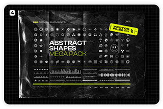 潮流抽象艺术嘻哈酸性电音风图形设计AI矢量素材包 Samolevsky – Abstract Shapes Mega Pack