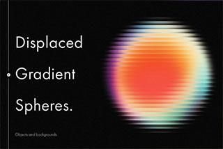 66款科幻彩虹渐变圆形球体模糊条纹位移海报背景底纹图片素材 Displaced Gradient Spheres