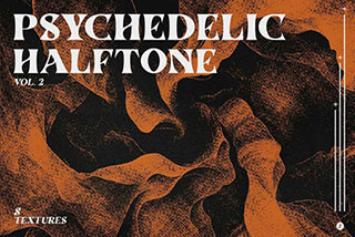 8款迷幻做旧半色调颗粒扭曲5K高清JPG抽象艺术背景图片设计素材 Psychedelic Halftone Textures Vol. 2