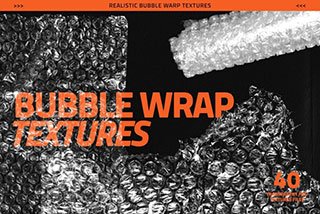 40款逼真透明气泡塑料防摔膜纹理海报叠加PNG免抠背景素材 Realistic Bubble Wrap Textures
