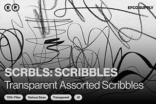 764款铅笔蜡笔毛笔画笔笔迹街头涂鸦艺术手绘标记线条PNG透明素材 SCRBLS: TRANSPARENT SCRIBBLES