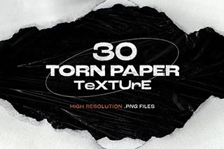 30款撕纸元素纸张纹理PNG免抠背景图片设计素材 Torn Paper Texture Pack