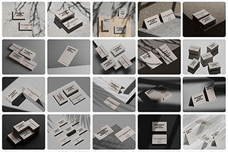 25款高级光影场景商务个人名片卡片设计展示样机模板素材 Clean and Minimal Business Card Mockups